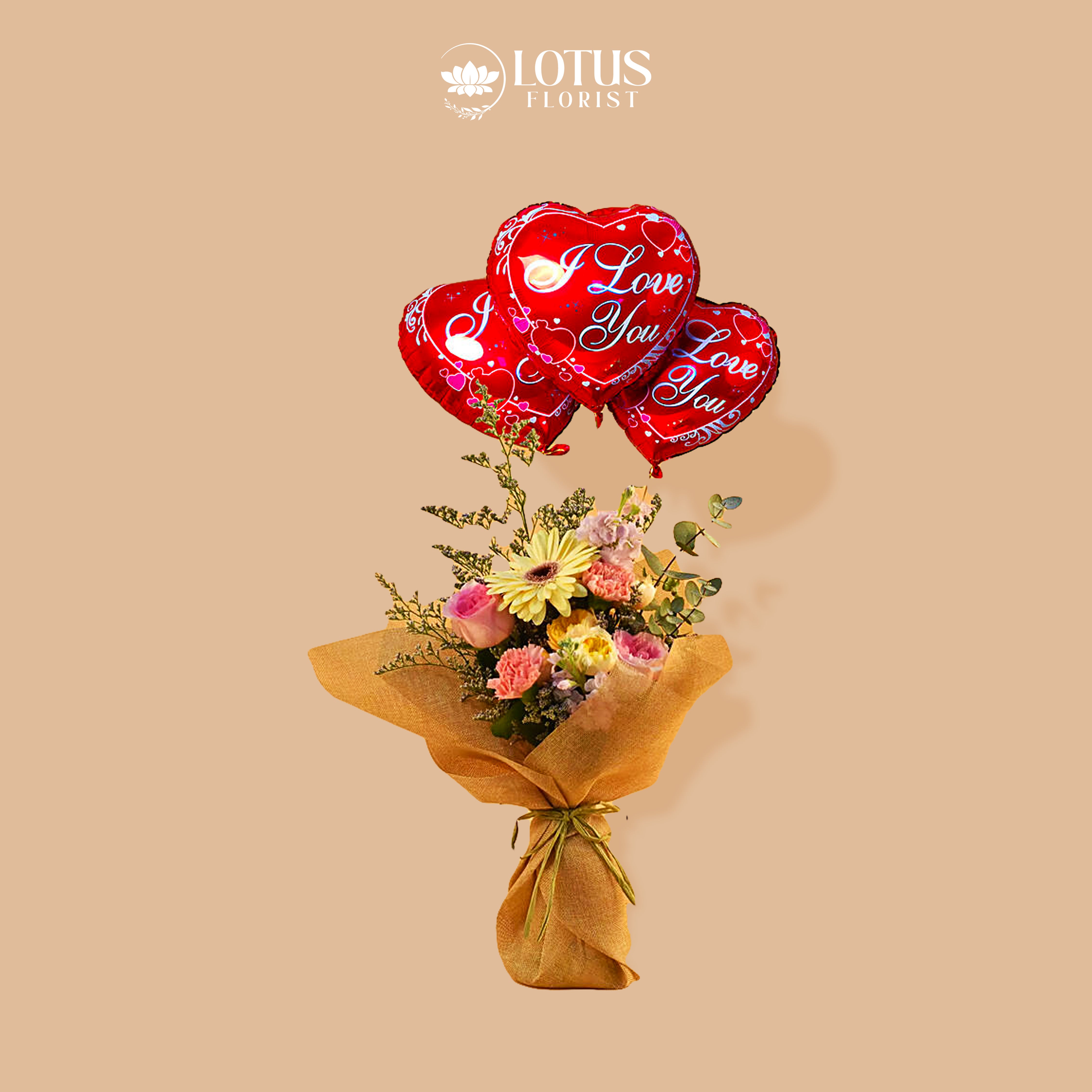Flowers I Love You Con Chocolate Red